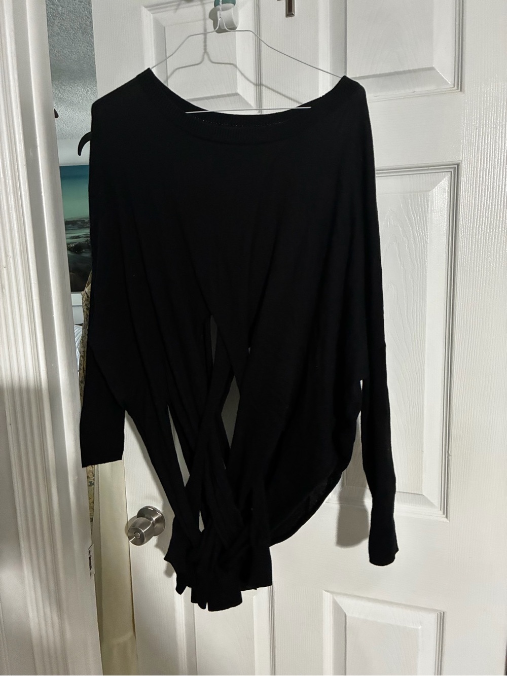 PLANET by Lauren G Black Open Back Multi-Strap Wrap Top – One Size